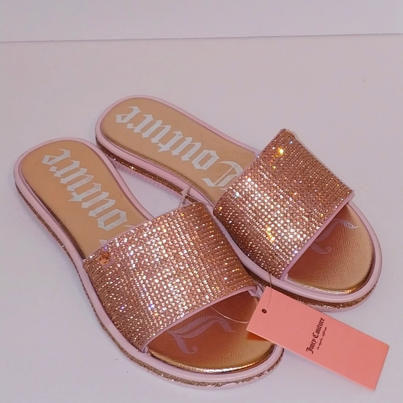 Juicy Couture Rose Gold Slides Size 6 - Picture 2 of 2